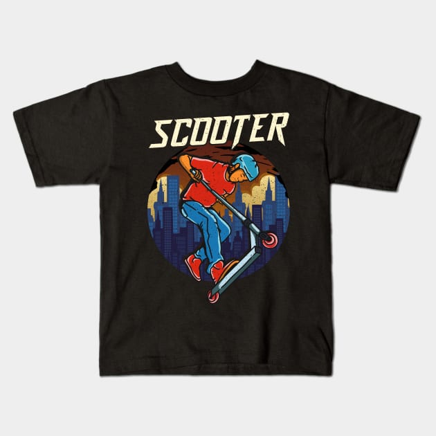 Cute & Funny Scooter Obsessed Scootering Kids T-Shirt by theperfectpresents